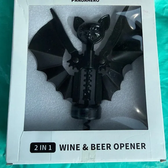 Black Bat Wing Corkscrew Wine Opener - Picture 2 of 3